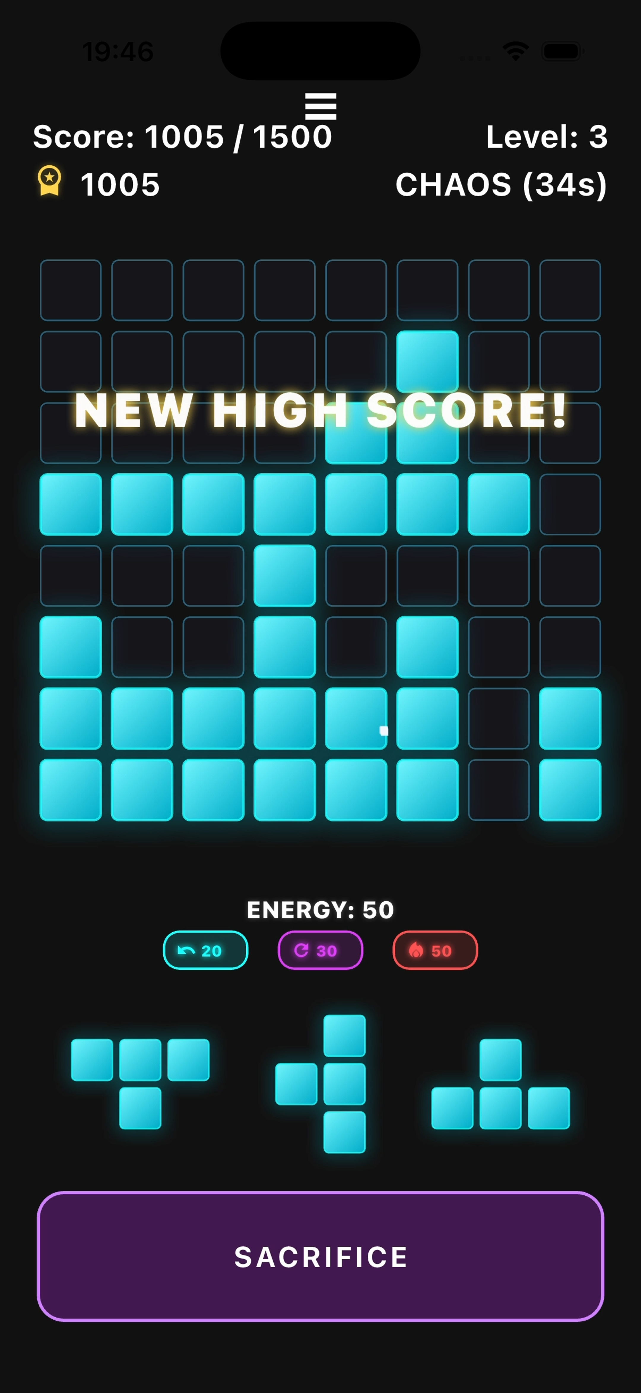 Placeholder screenshot showing a Blockverse new high score moment