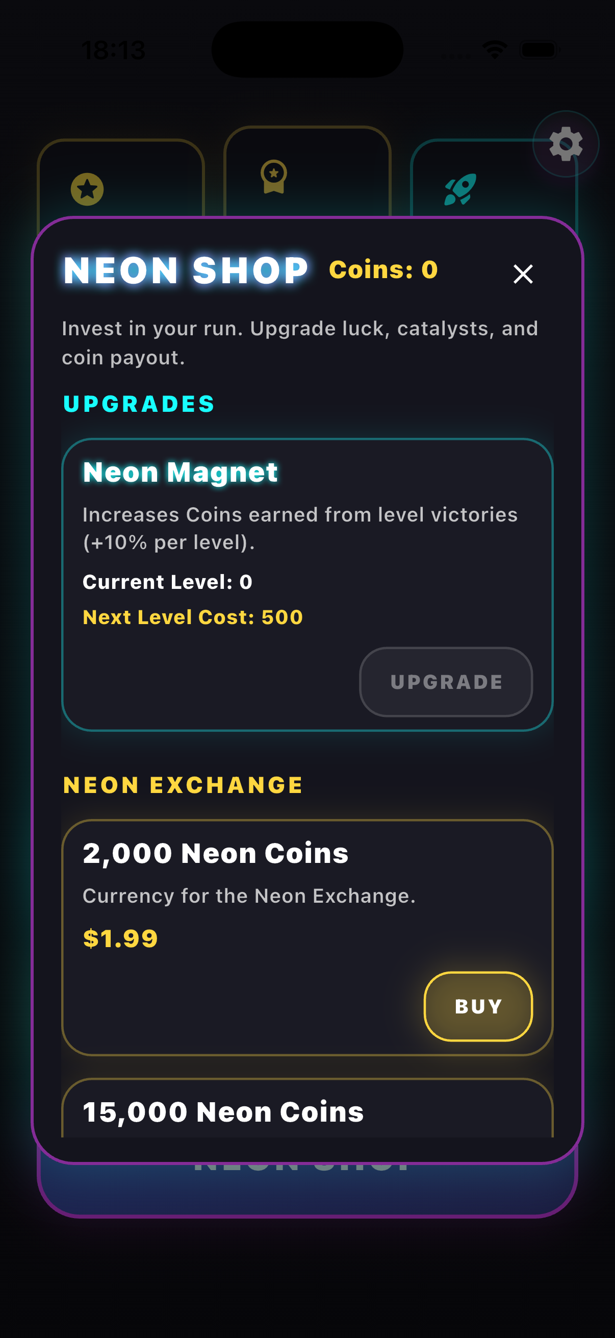 Placeholder screenshot showing the Blockverse neon shop