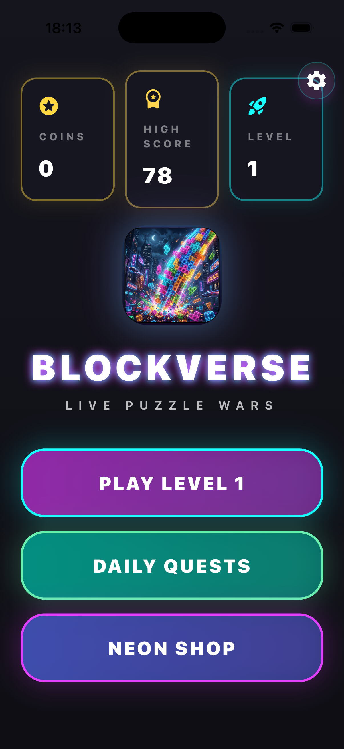 Placeholder screenshot showing the Blockverse home screen